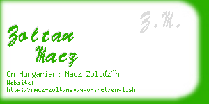 zoltan macz business card